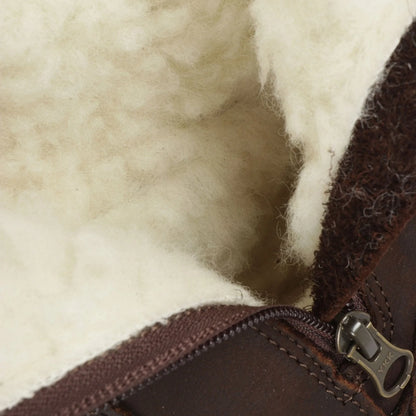 Dalebrook Wool-Lined Leather Boot in Milled Waxy Brown