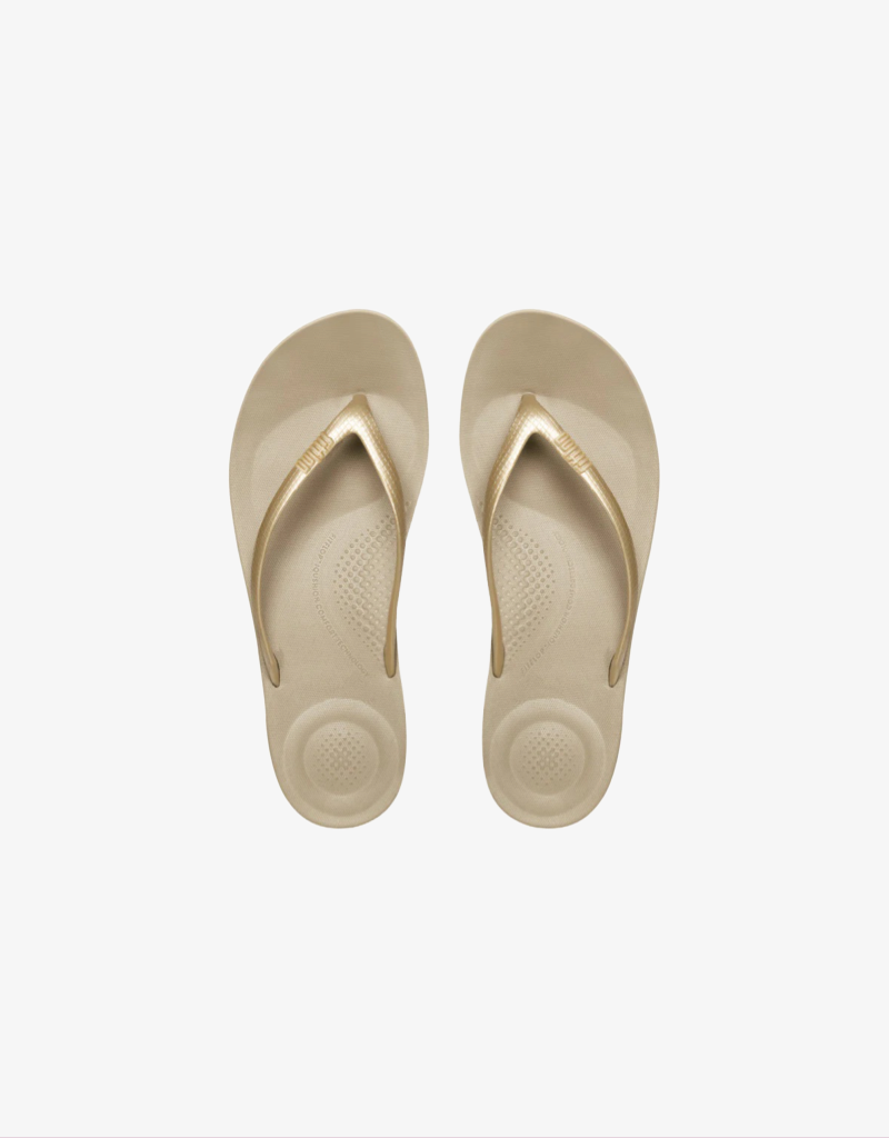 iQushion Flip Flops in Gold