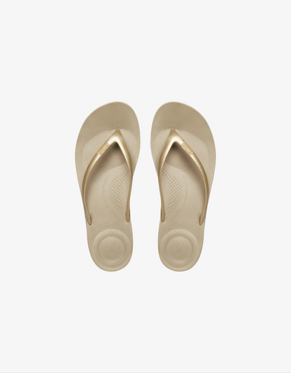 iQushion Flip Flops in Gold