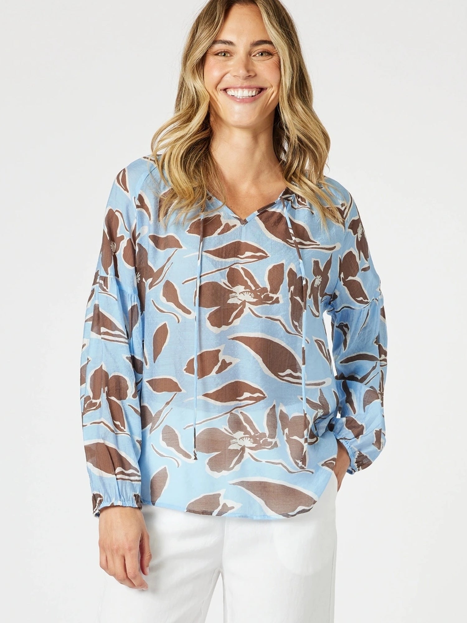 Kensington Top in Blue Koko
