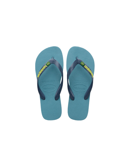 Brazil Logo Slip Slops in Nautical Blue