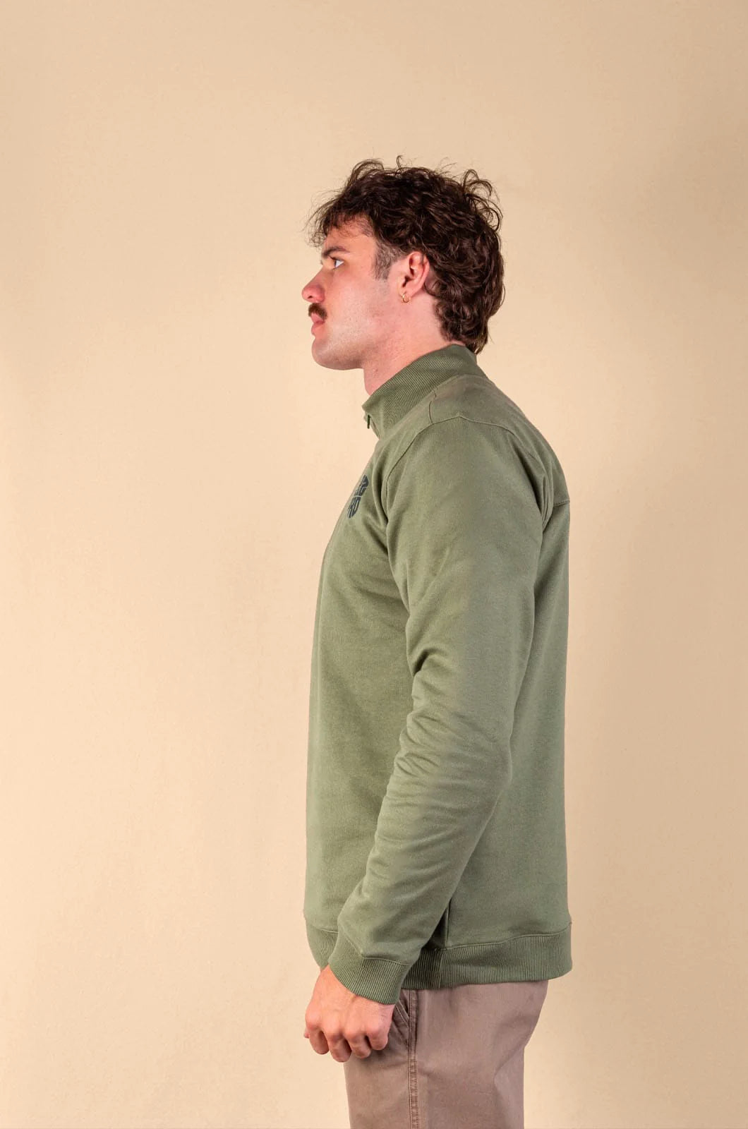 Herbivory 1/3 Zip Pullover in Olivine