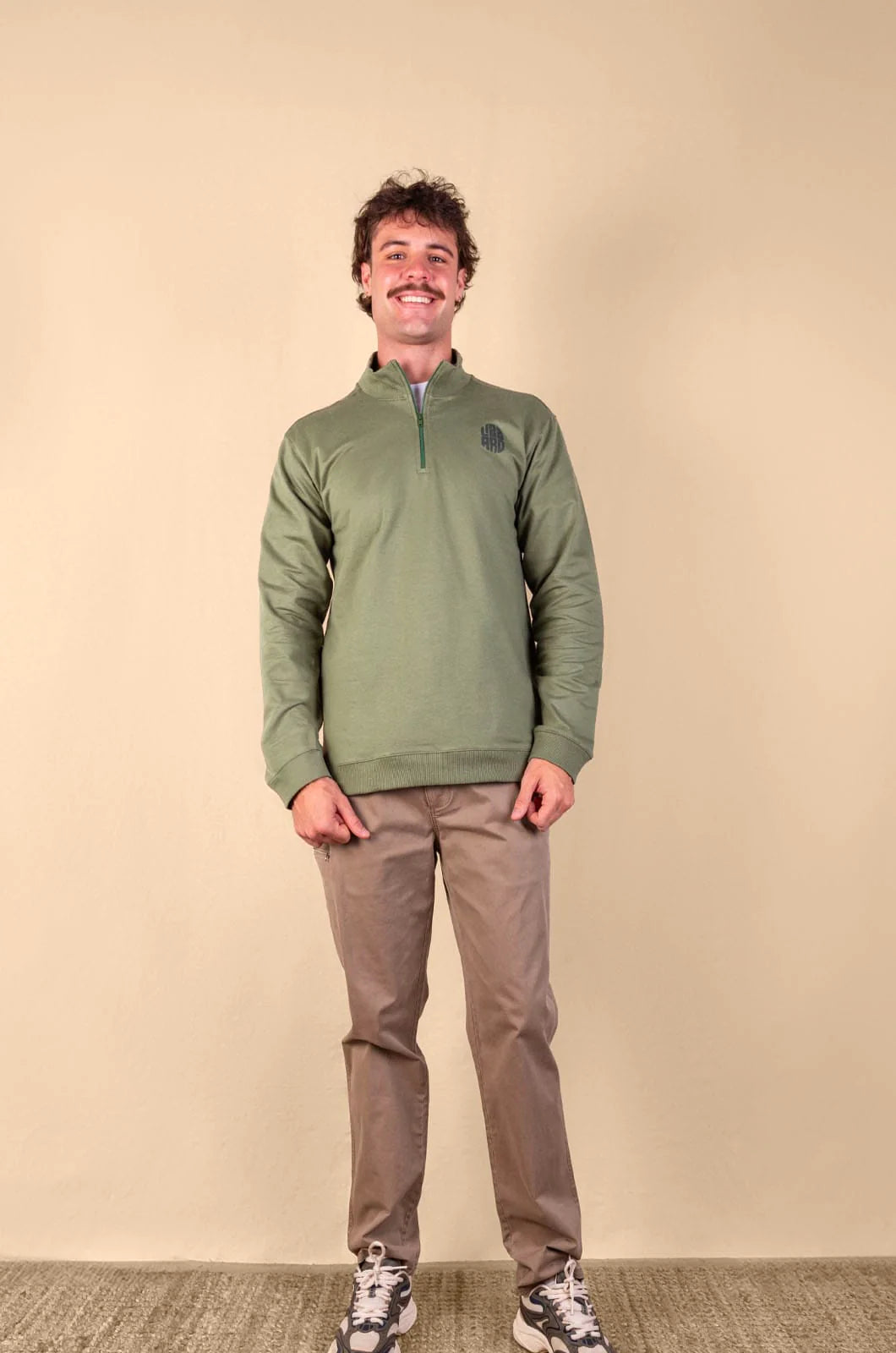 Herbivory 1/3 Zip Pullover in Olivine