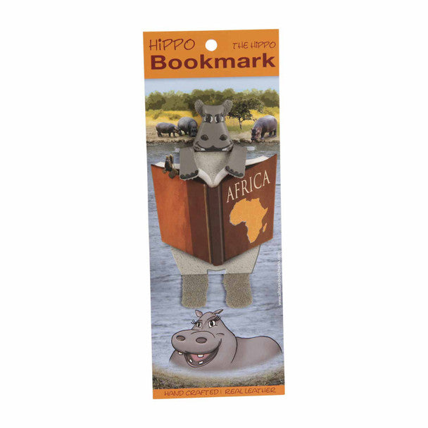 Leather Hippo Bookmark