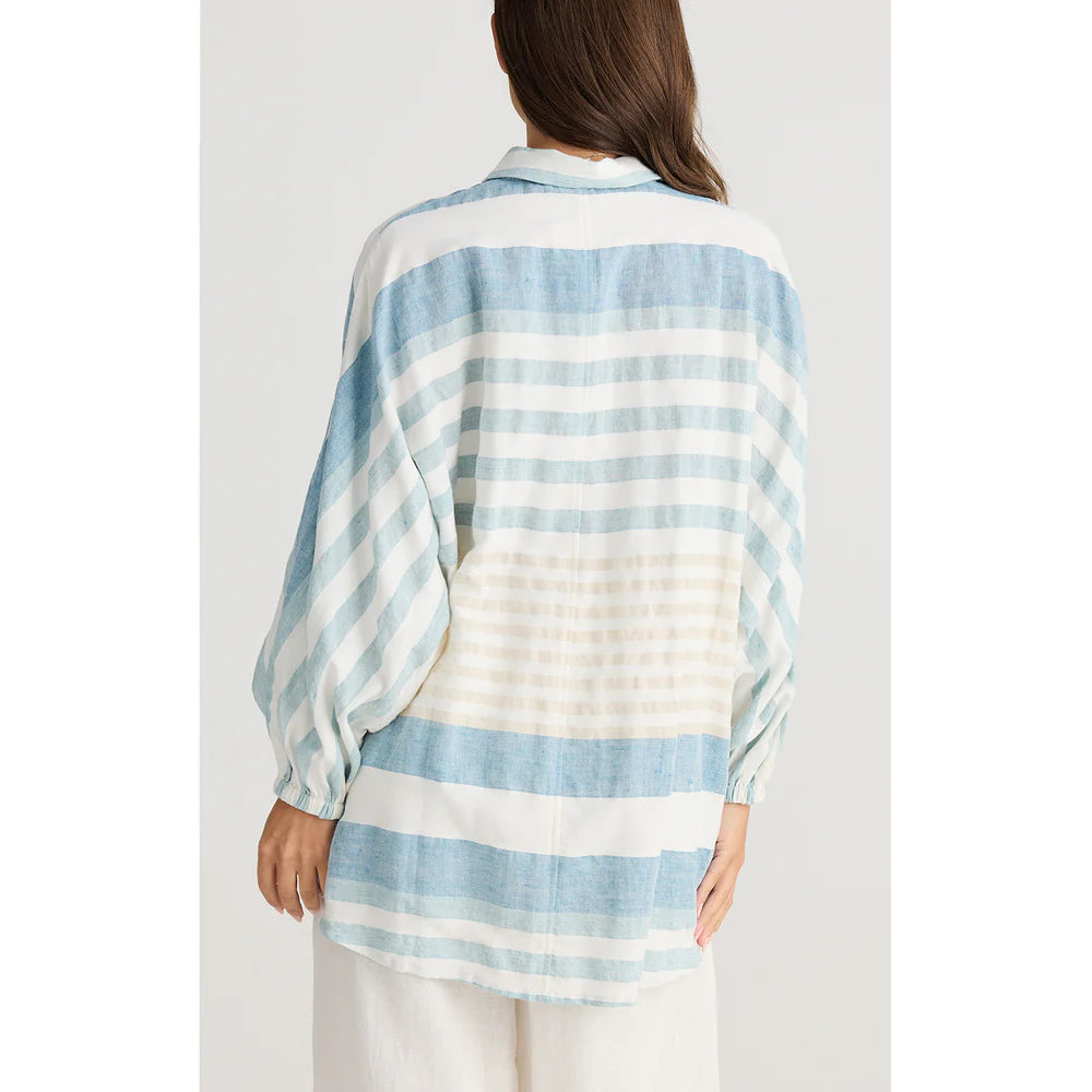 Cliffside Shirt in Ocean Stripe