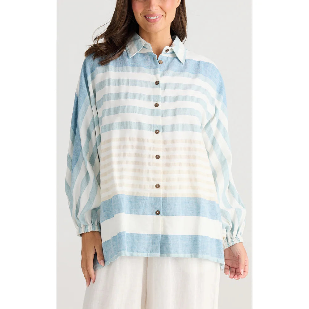 Cliffside Shirt in Ocean Stripe