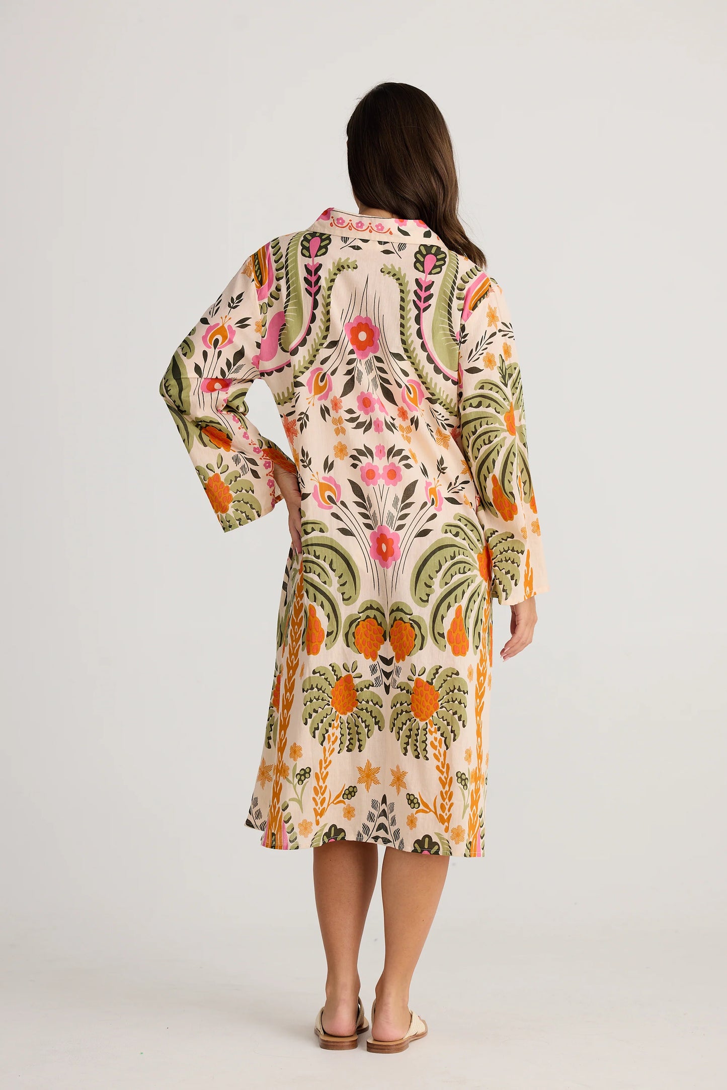 Stella Shirt Dress in Palm