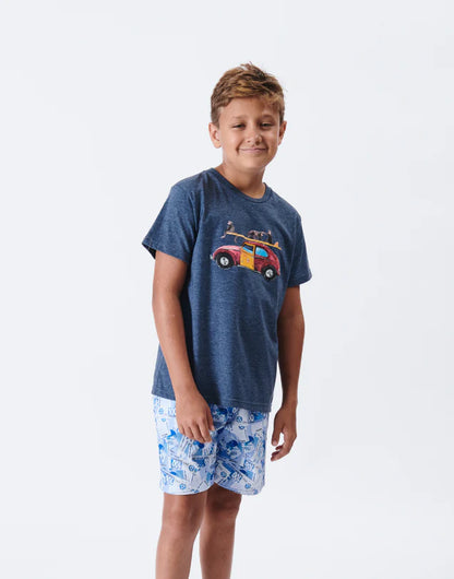 Boys Monkey Bug Tee Pewter Melange