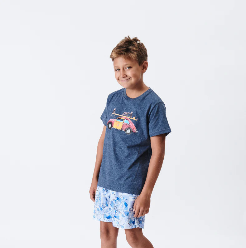 Boys Monkey Bug Tee Pewter Melange