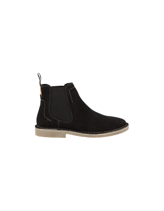 Josie Cow Suede Ankle Boot in Black