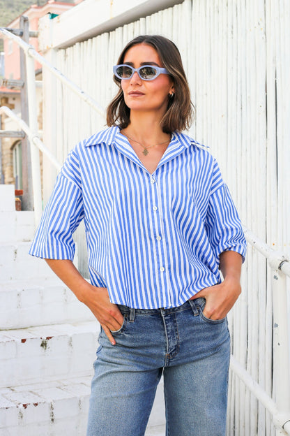 Mybella Boxy Striped Shirt