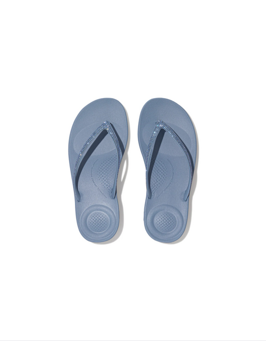 iQushion Sparkle Flip Flops in Sail Blue