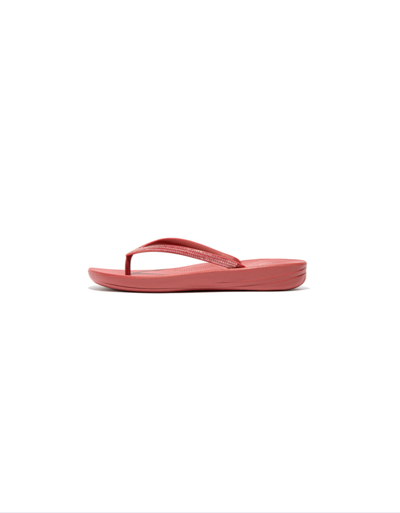 iQushion Sparkle Flip Flops in Dusky Red