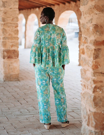 Beaded Bell Sleeve Blouse