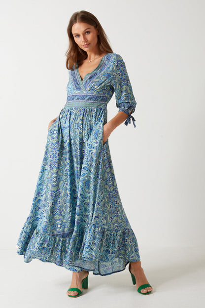 Paisley Printed Maxi Dress