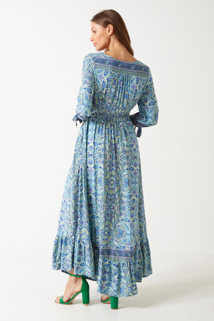 Paisley Printed Maxi Dress