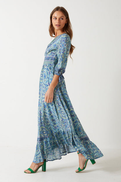 Paisley Printed Maxi Dress