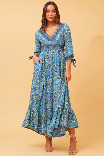 Paisley Printed Maxi Dress