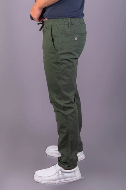 Jonel Long Elasticated Trousers in Deep Depths