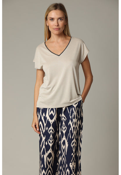 Jossy Iridescent Tee in Beige