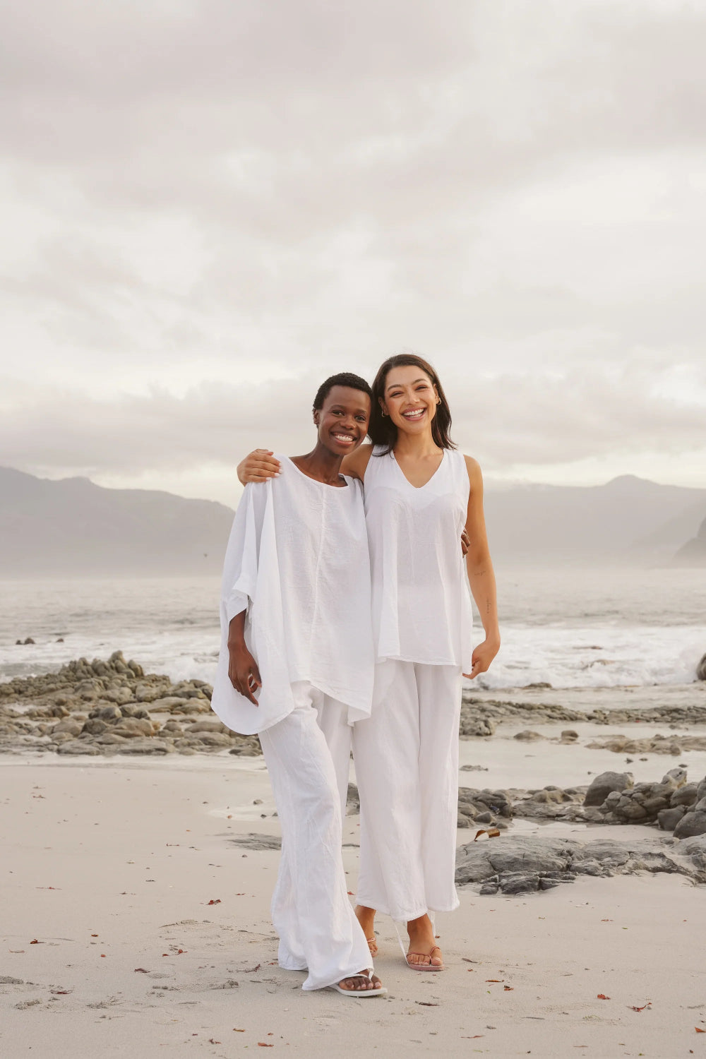 Romily Cotton Poncho Top in White