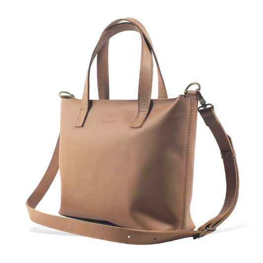 Katie Pebble Leather Midi Iced Coffee Tote Crossbody