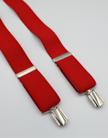 35mm 4 Clip Braces / Suspenders in Red