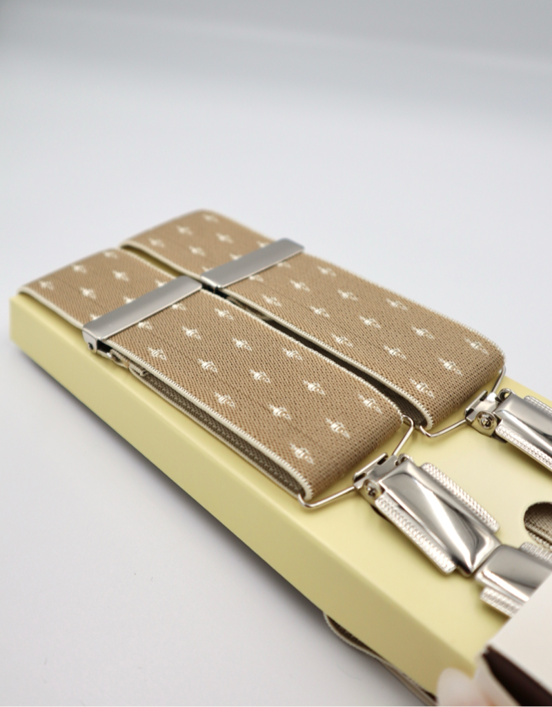 35mm 4 Clip Braces / Suspenders in Spotted Sterling