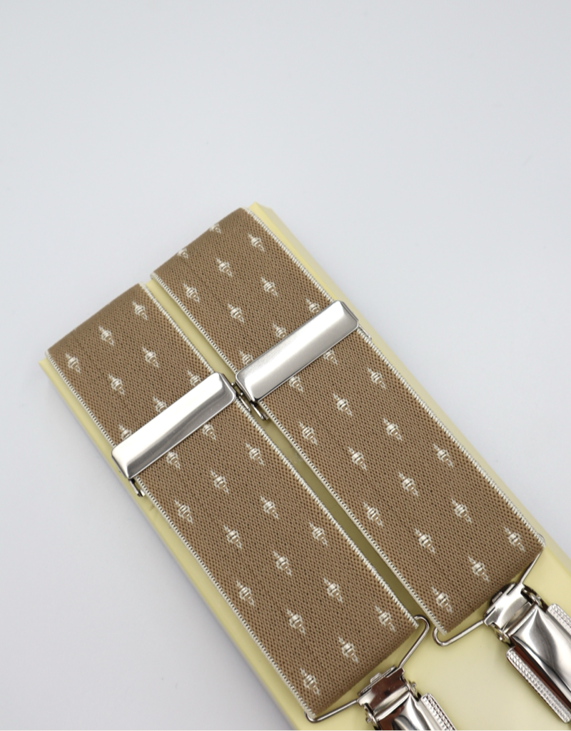 35mm 4 Clip Braces / Suspenders in Spotted Sterling