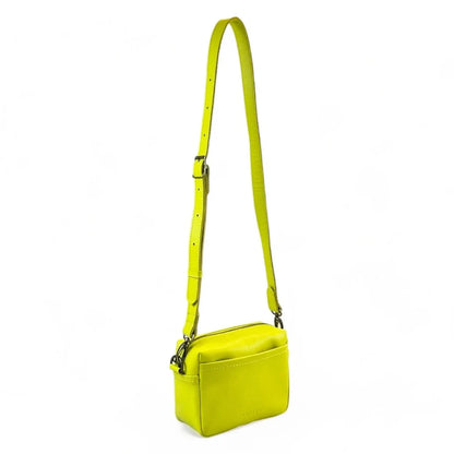 Lesedi Leather Chartreuse Mini Box Bag