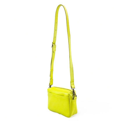 Lesedi Leather Chartreuse Mini Box Bag