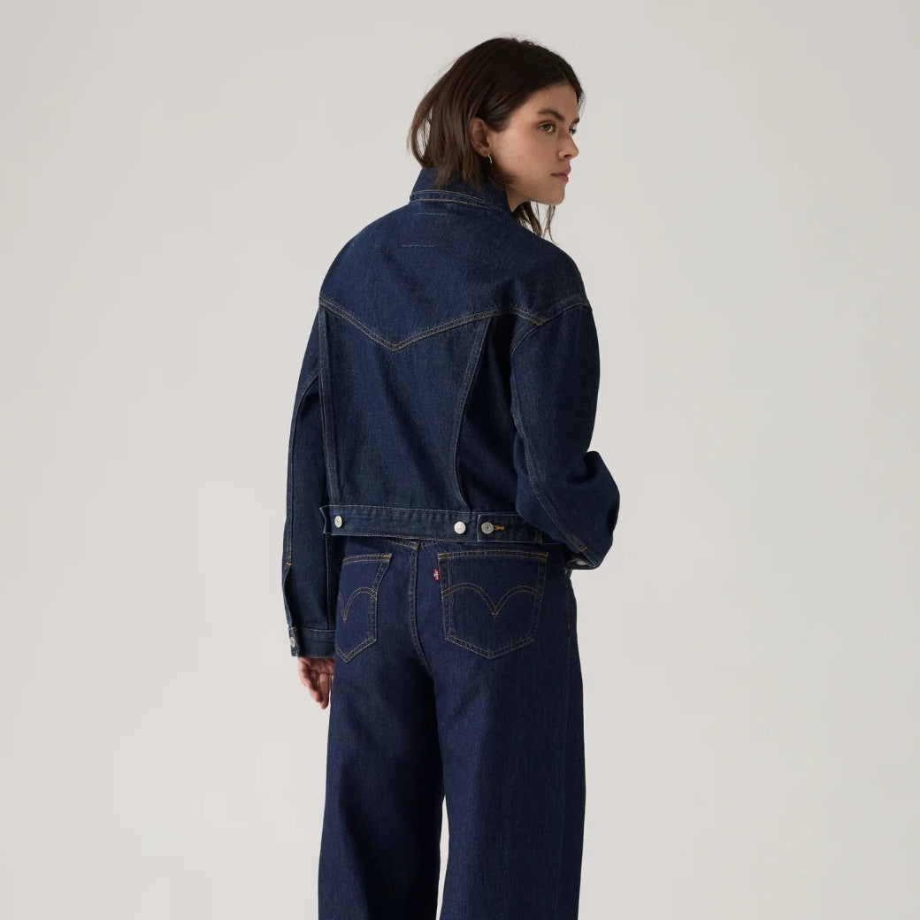 90s Shrunken Trucker Jacket in Shaded View