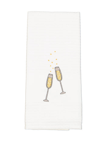 Champagne Glasses Cotton Tea Towel