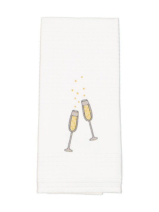Champagne Glasses Cotton Tea Towel