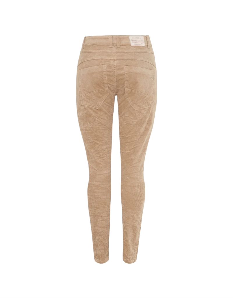 Lina Velvet Stretch Jeans in Beige