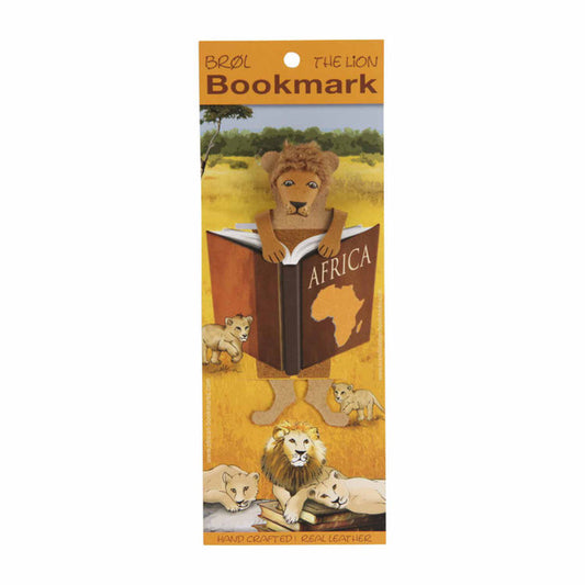 Leather Big 5 Lion Bookmark