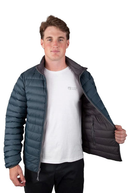 Regal Reversible Puffer in Gunmetal Grey/Legion Blue