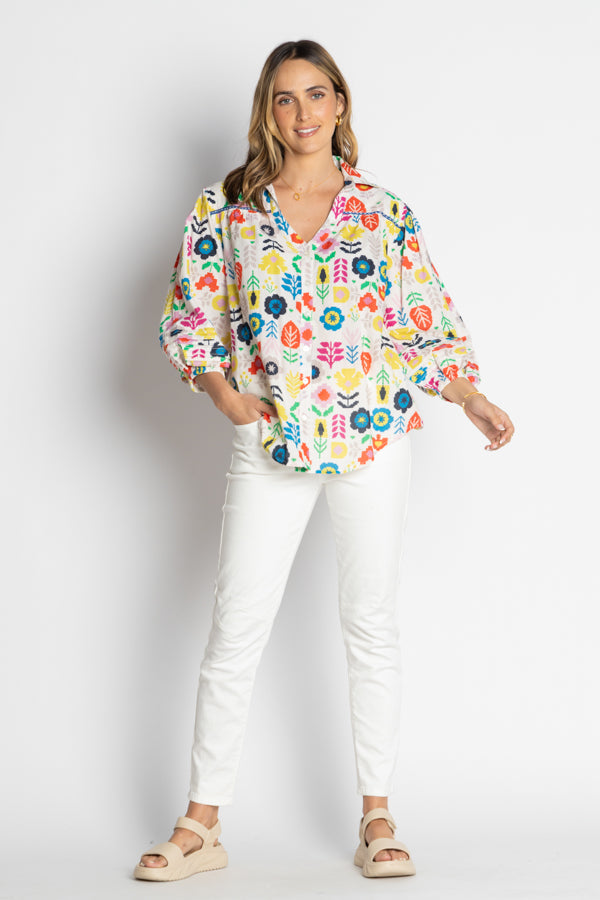 Kalina Cotton Shirt in White
