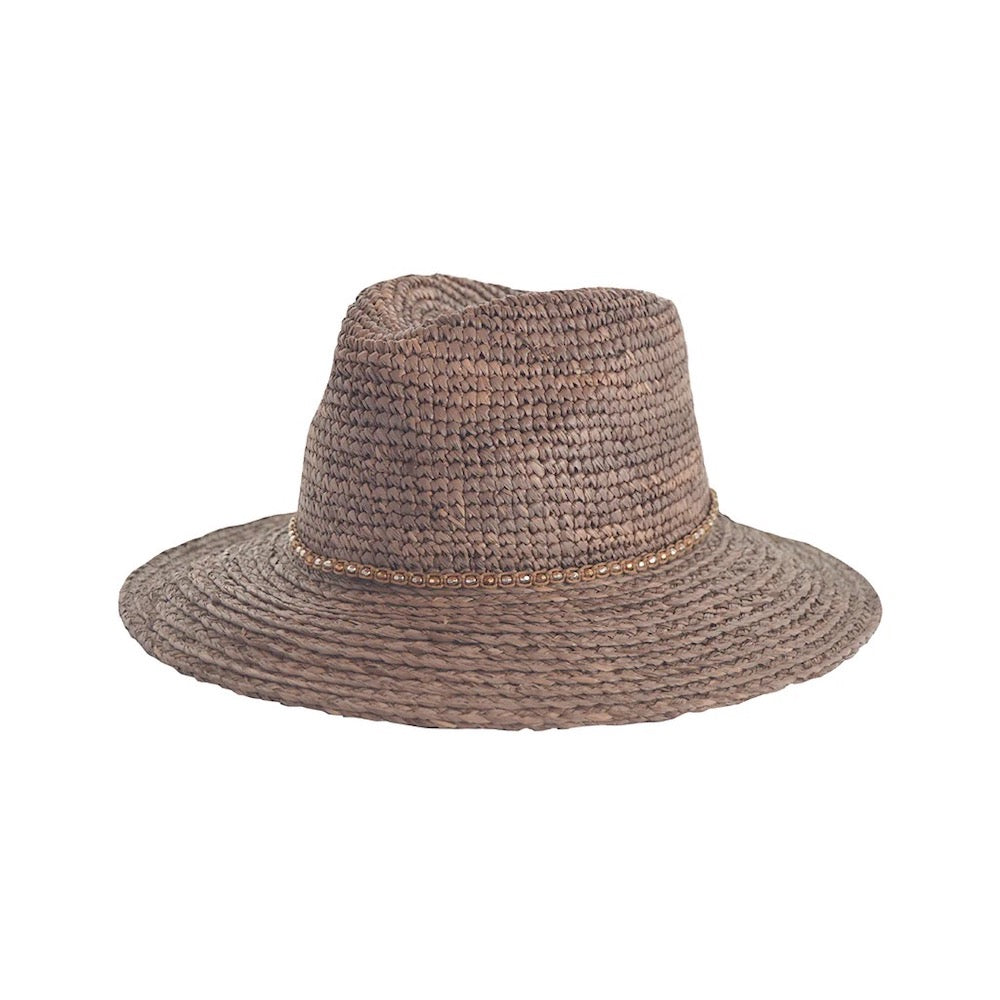 Malibu Raffia Fedora in Mushroom