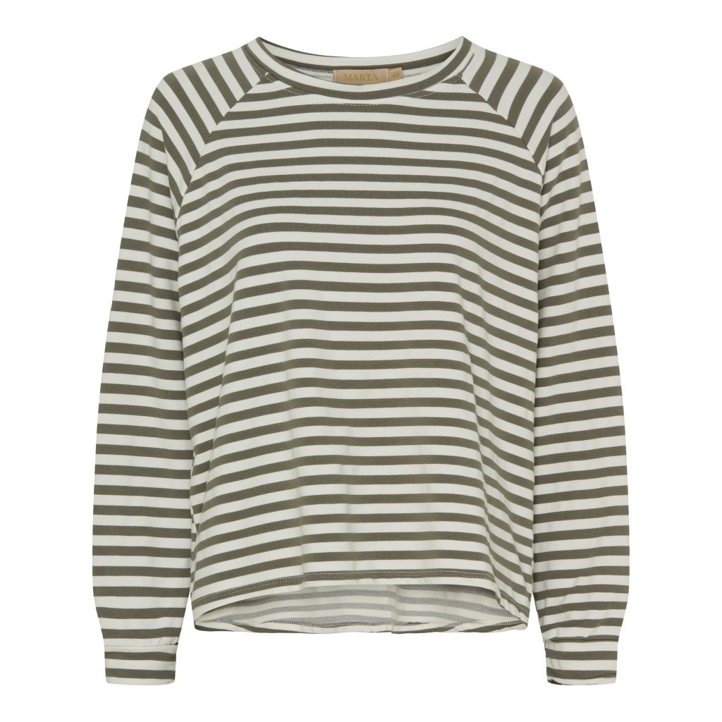 MDC Wilma Striped Blouse in Fango / White