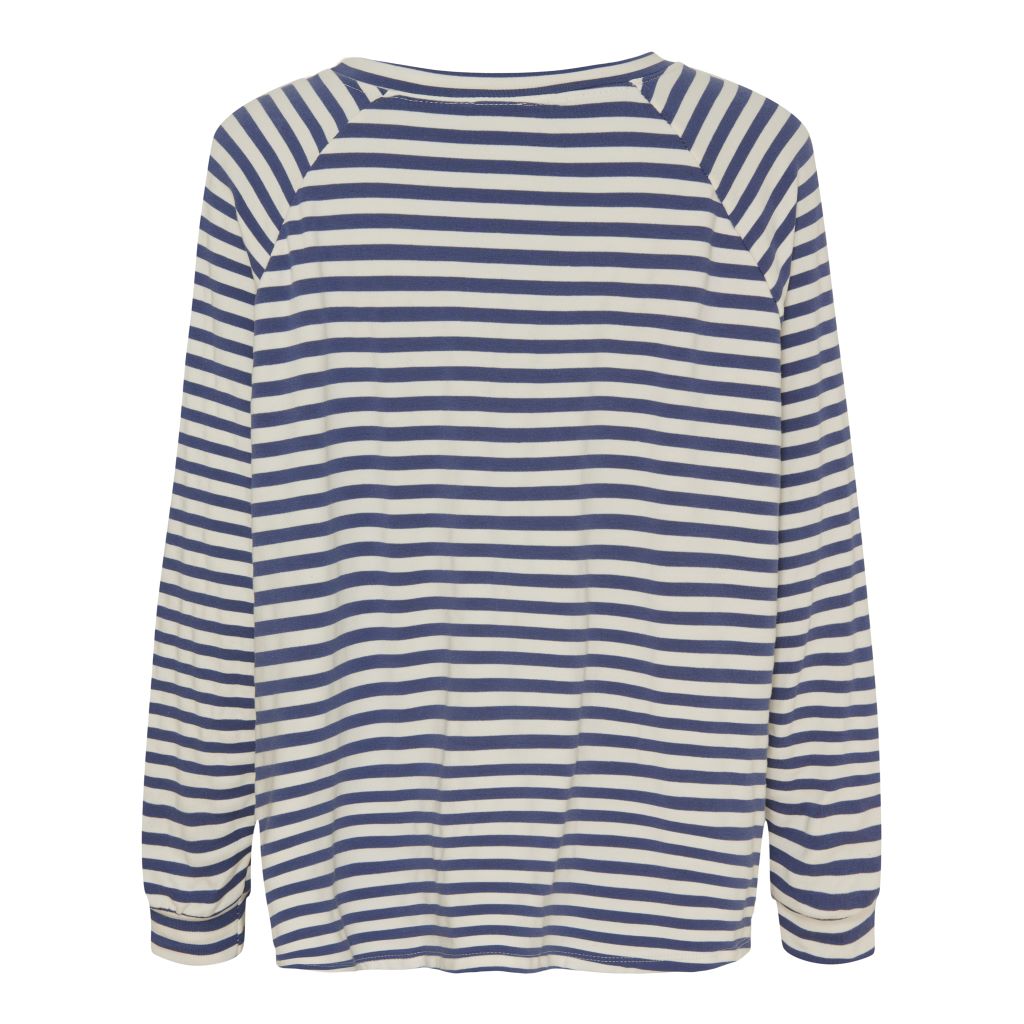 MDC Wilma Striped Blouse in Jean / White