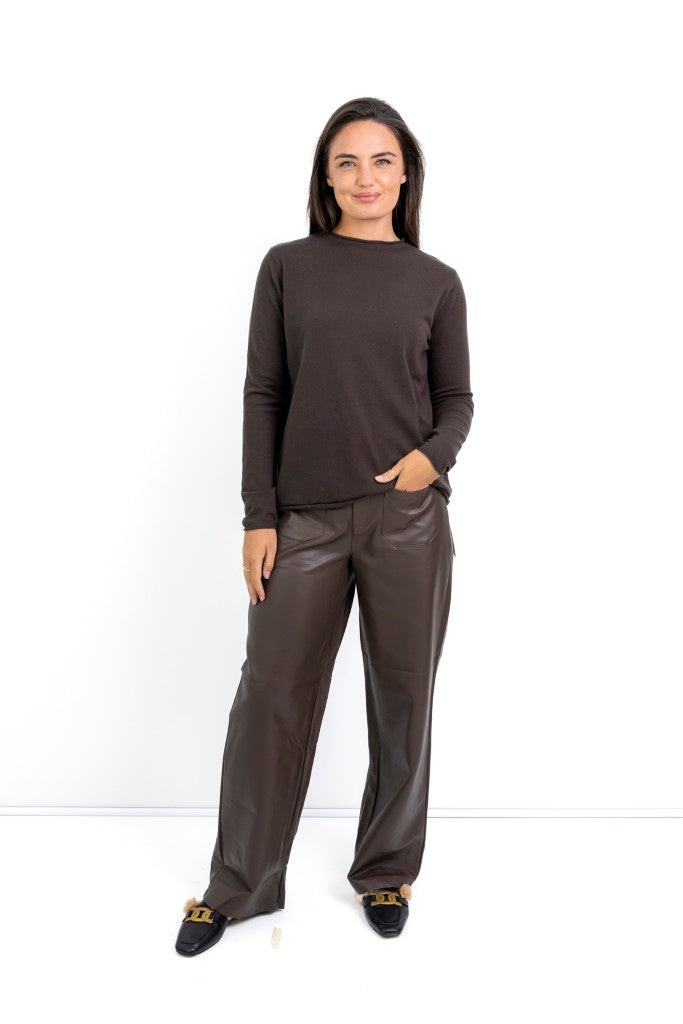 Milan Classic Funnel Neck in Chocolate