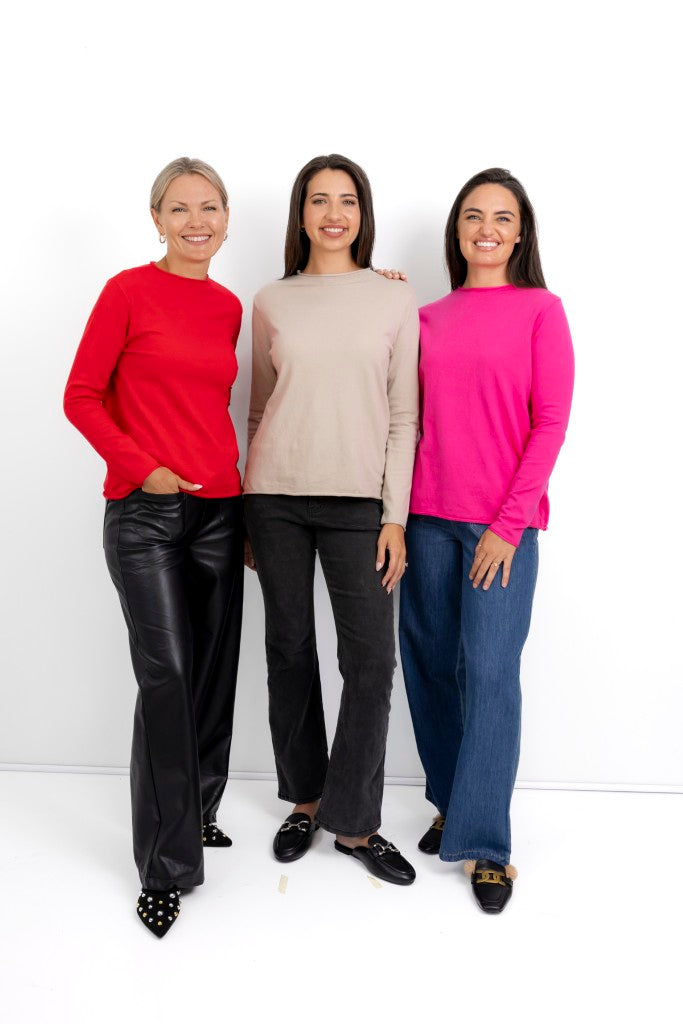 Milan Classic Funnel Neck in Cerise