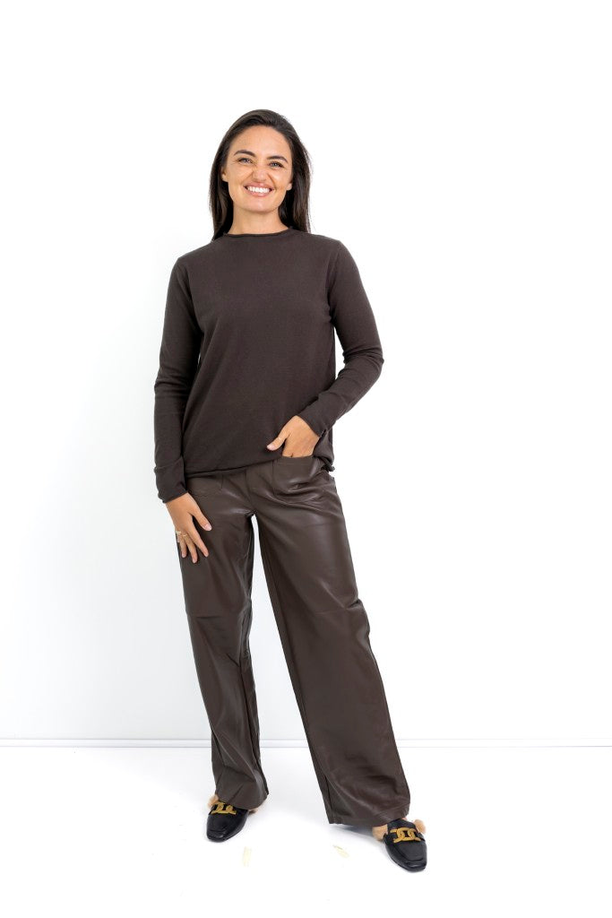 Milan Classic Funnel Neck in Chocolate