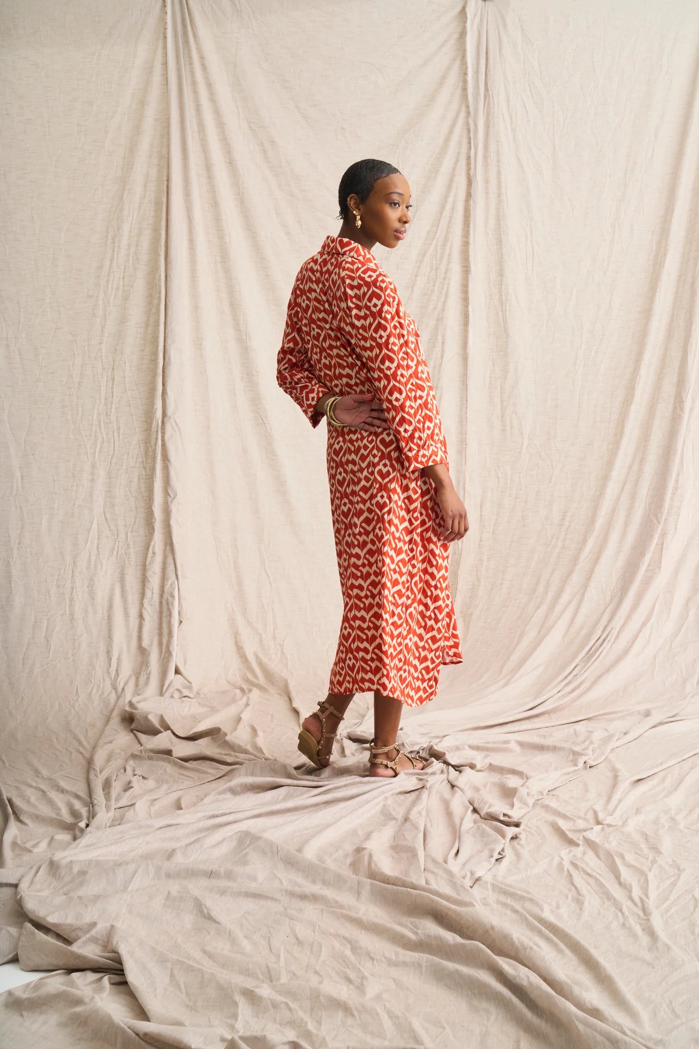 Misty Shirt Dress in Tangerine