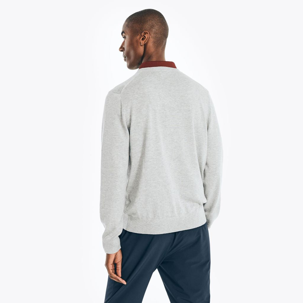 Navtech V-Neck Sweater in Heather Grey