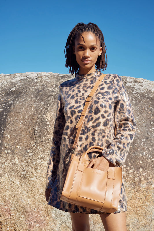 Noa East-West Medium Crossbody Shopper in Almond Tan