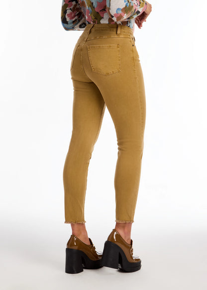 Olivia Slim Ankle Frayed Hem Jeans in Golden