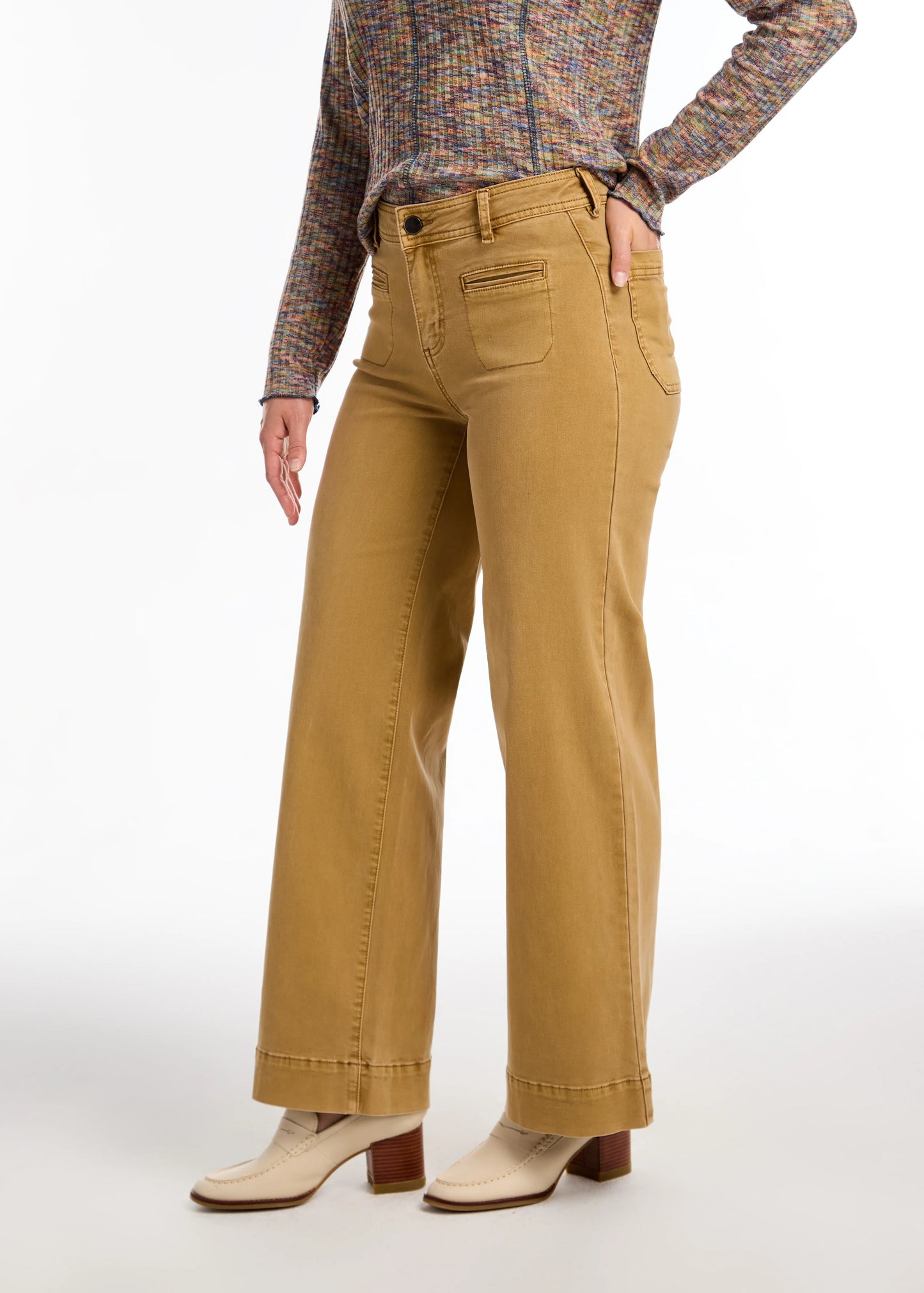 Olivia Wide Leg Jeans in Golden