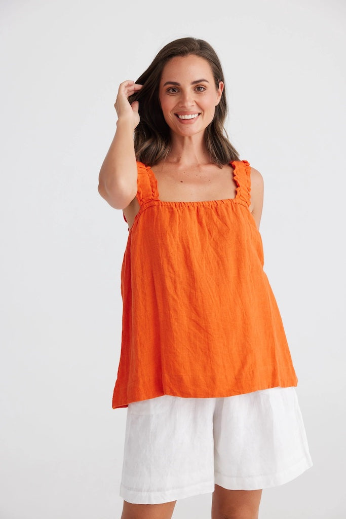 Penny Orangeade Linen Top